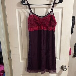 Adore Me Purple and Red Lace Chemise